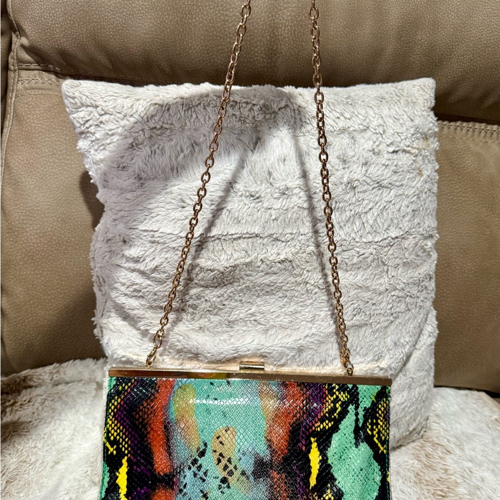 Multicolor Chain Strap Clutch - image 1